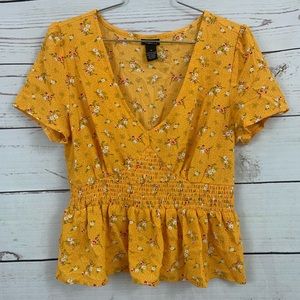 Yellow floral RUE21 Blouse